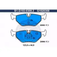 Тормозные колодки дисковые, комплект GALFER 20996 3285692 20 995 B1.G102-0308.2