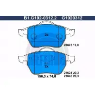 Тормозные колодки дисковые, комплект GALFER 21624 3285696 B1.G102-0312.2 206 76