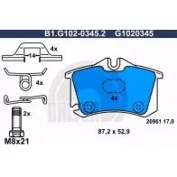 Тормозные колодки дисковые, комплект GALFER 2 0961 G1020345 Volkswagen Passat (B3-B4) 2 Седан 2.8 VR6 174 л.с. 1991 – 1996 B1.G102-0345.2