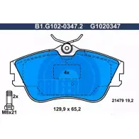 Тормозные колодки дисковые, комплект GALFER B1.G102-0347.2 G1020347 2 1479 3285720