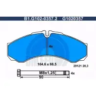 Тормозные колодки дисковые, комплект GALFER 29 121 3285725 G1020357 B1.G102-0357.2