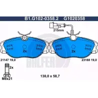 Тормозные колодки дисковые, комплект GALFER 23168 B1.G102-0358.2 3285726 21 147
