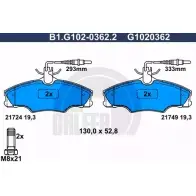 Тормозные колодки дисковые, комплект GALFER 21749 Peugeot 406 1 (8B) Седан 1.8 101 л.с. 1996 – 1999 B1.G102-0362.2 217 24