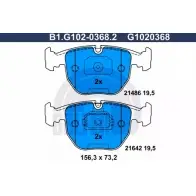 Тормозные колодки дисковые, комплект GALFER 21642 3285732 B1.G102-0368.2 2 1486