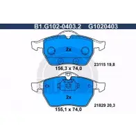 Тормозные колодки дисковые, комплект GALFER B1.G102-0403.2 23115 2 1829 3285750