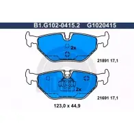 Тормозные колодки дисковые, комплект GALFER 21891 2169 1 3285756 B1.G102-0415.2