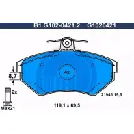 Тормозные колодки дисковые, комплект GALFER 3285759 21 945 G1020421 B1.G102-0421.2