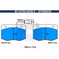 Тормозные колодки дисковые, комплект GALFER B1.G102-0430.2 29139 2 9037 3285766
