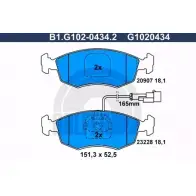 Тормозные колодки дисковые, комплект GALFER 2190 7 B1.G102-0434.2 23228 3285768