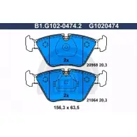 Тормозные колодки дисковые, комплект GALFER 209 68 21064 3285788 B1.G102-0474.2