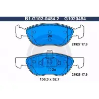 Тормозные колодки дисковые, комплект GALFER B1.G102-0484.2 21928 2 1927 3285793