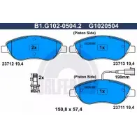 Тормозные колодки дисковые, комплект GALFER 23 711 23712 B1.G102-0504.2 Fiat Stilo (192) 1 Фургон 1.6 (192DxB1A) 136 л.с. 2005 – 2008