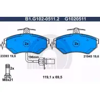 Тормозные колодки дисковые, комплект GALFER B1.G102-0511.2 23393 2 1945 3285808