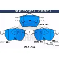 Тормозные колодки дисковые, комплект GALFER B1.G102-0512.2 2 0676 3285809 21911