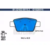 Тормозные колодки дисковые, комплект GALFER 2 3714 Fiat Stilo (192) 1 Фургон 1.6 (192DxB1A) 136 л.с. 2005 – 2008 B1.G102-0515.2 G1020515