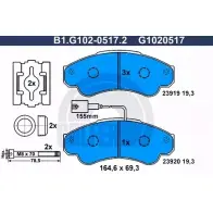 Тормозные колодки дисковые, комплект GALFER B1.G102-0517.2 23 919 23920 Peugeot Boxer 2 (244) Кабина с шасси 2.0 BiFuel 110 л.с. 2001 – 2006