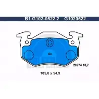 Тормозные колодки дисковые, комплект GALFER G1020522 3285817 20 974 B1.G102-0522.2
