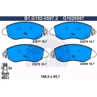 Тормозные колодки дисковые, комплект GALFER 23 577 B1.G102-0597.2 3285864 23578