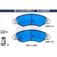 Тормозные колодки дисковые, комплект GALFER B1.G102-0605.2 236 05 3285868 23607