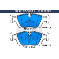 Тормозные колодки дисковые, комплект GALFER B1.G102-0608.2 21 643 21644 3285869