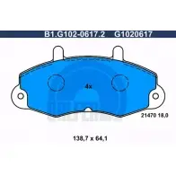 Тормозные колодки дисковые, комплект GALFER 214 70 B1.G102-0617.2 G1020617 3285875