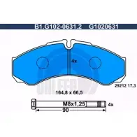 Тормозные колодки дисковые, комплект GALFER 3285886 B1.G102-0631.2 G1020631 29 212