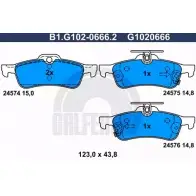 Тормозные колодки дисковые, комплект GALFER 3285907 24575 B1.G102-0666.2 245 74