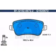 Тормозные колодки дисковые, комплект GALFER B1.G102-0672.2 3285909 G1020672 24 348