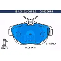 Тормозные колодки дисковые, комплект GALFER 3285910 B1.G102-0675.2 G1020675 24 462