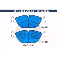 Тормозные колодки дисковые, комплект GALFER 3285916 B1.G102-0683.2 21485 214 84