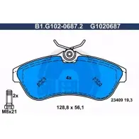 Тормозные колодки дисковые, комплект GALFER 3285920 B1.G102-0687.2 G1020687 23 409