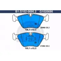 Тормозные колодки дисковые, комплект GALFER 3285923 21064 B1.G102-0690.2 2 0968