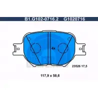 Тормозные колодки дисковые, комплект GALFER G1020716 2352 6 3285941 B1.G102-0716.2