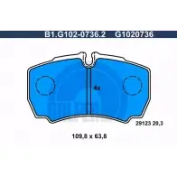 Тормозные колодки дисковые, комплект GALFER G1020736 3285952 2 9123 B1.G102-0736.2