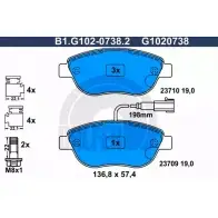 Тормозные колодки дисковые, комплект GALFER 23710 B1.G102-0738.2 3285954 237 09