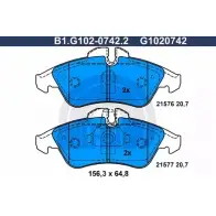 Тормозные колодки дисковые, комплект GALFER 215 76 B1.G102-0742.2 3285958 21577