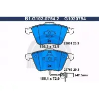 Тормозные колодки дисковые, комплект GALFER 23 763 23801 B1.G102-0754.2 3285965