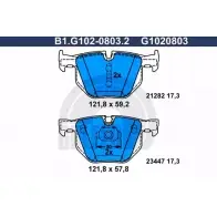 Тормозные колодки дисковые, комплект GALFER 3285999 23447 B1.G102-0803.2 212 82