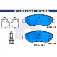 Тормозные колодки дисковые, комплект GALFER 2455 0 3286005 B1.G102-0822.2 24551