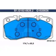 Тормозные колодки дисковые, комплект GALFER 2 9122 G1020826 B1.G102-0826.2 Iveco Daily 4 Фургон 65C18 176 л.с. 2006 – 2011