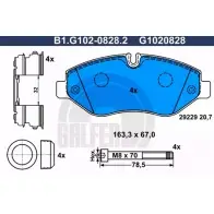 Тормозные колодки дисковые, комплект GALFER 292 29 3286010 B1.G102-0828.2 G1020828