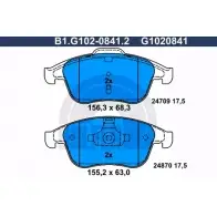 Тормозные колодки дисковые, комплект GALFER 24870 2470 9 B1.G102-0841.2 Renault Latitude (L70) 1 Седан 1.6 RS (L705) 180 л.с. 2014 – 2024