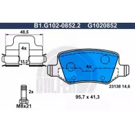 Тормозные колодки дисковые, комплект GALFER G1020852 B1.G102-0852.2 Mercedes A-Class (W169) 2 Хэтчбек 2.0 A 160 CDI (1606. 1606) 82 л.с. 2004 – 2012 2313 8