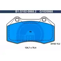 Тормозные колодки дисковые, комплект GALFER B1.G102-0868.2 241 62 3286033 G1020868