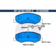 Тормозные колодки дисковые, комплект GALFER 25173 251 72 B1.G102-0906.2 Opel Movano (B) 2 Фургон 2.3 CDTI RWD (FV) 131 л.с. 2016 – 2025