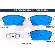 Тормозные колодки дисковые, комплект GALFER B1.G102-0928.2 3286070 25035 250 34