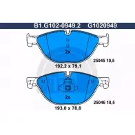 Тормозные колодки дисковые, комплект GALFER 25046 2504 5 Bmw 6 (F13) 3 Купе 3.0 640 d xDrive 313 л.с. 2011 – 2024 B1.G102-0949.2