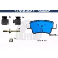 Тормозные колодки дисковые, комплект GALFER B1.G102-0965.2 3286088 243 49 G1020965