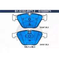 Тормозные колодки дисковые, комплект GALFER 3286090 23 347 24161 B1.G102-0971.2