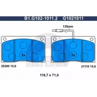 Тормозные колодки дисковые, комплект GALFER 21110 B1.G102-1011.2 2 0380 3286110